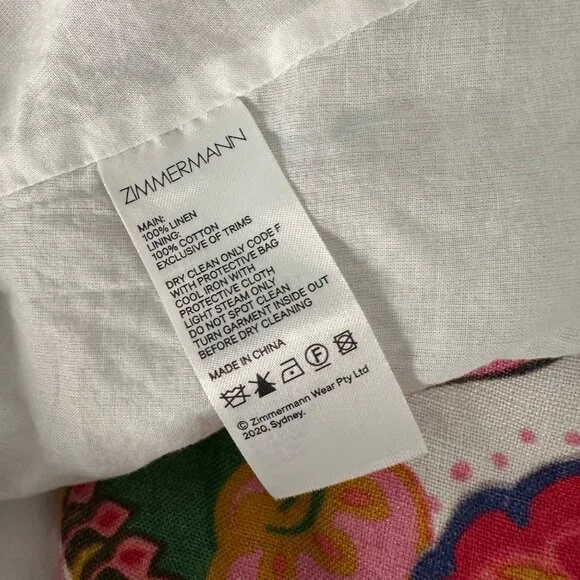 Zimmermann Lovestruck Sleeveless Halter Dress Multicolor Paisley Print Tie Back